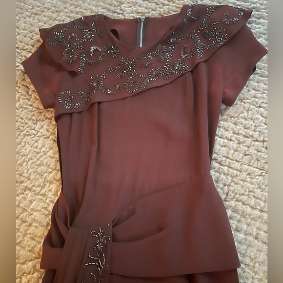 Flawless 1940’s vintage padded shoulder beaded dress - Picture 12 of 13